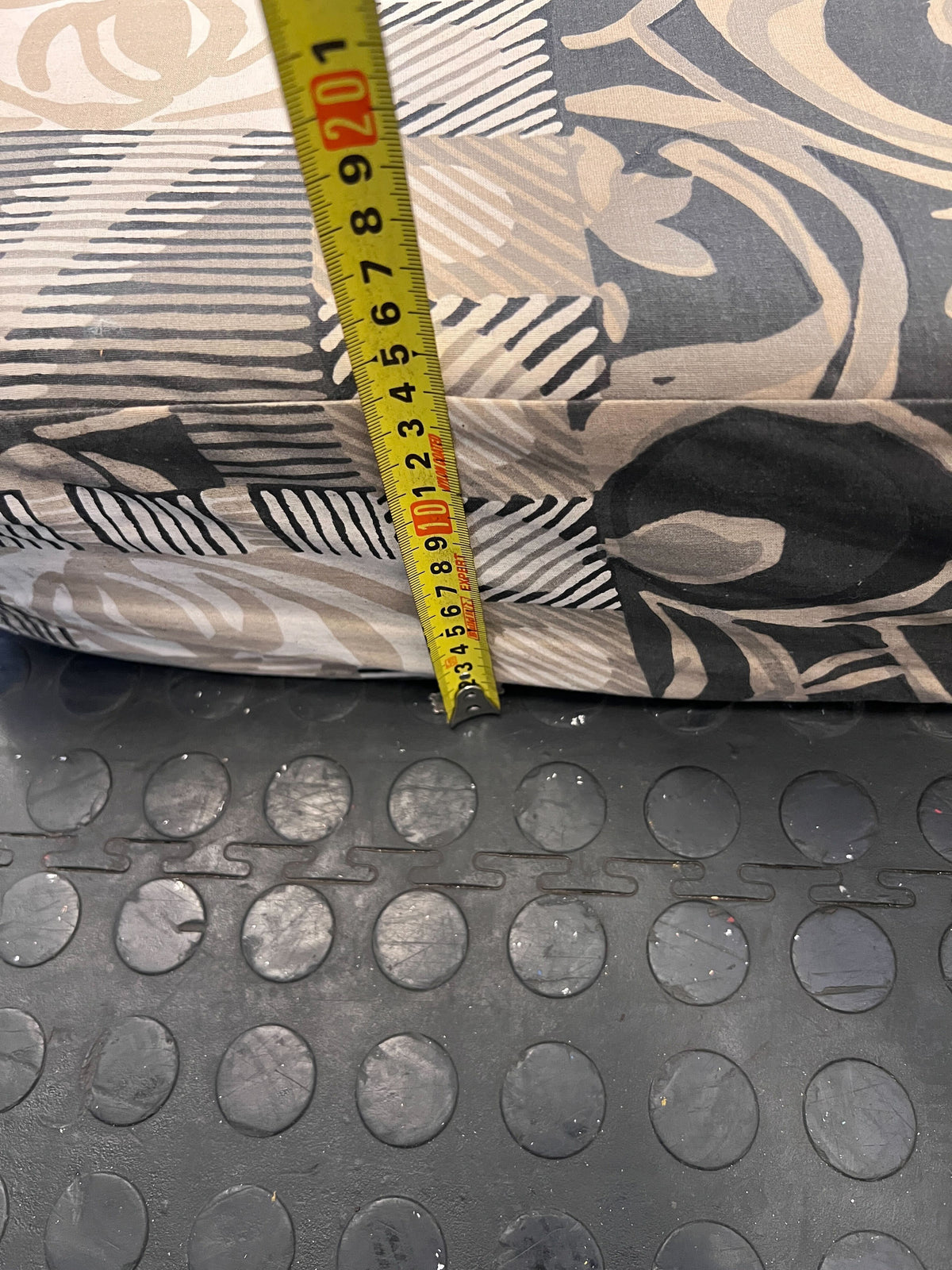 Comfortable Patchwork Single Foam Mattress - Neutral Colors, Good Condition