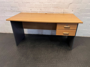 Modern Desk - Light Wood and Dark Gray Finish with Drawer Storage - LHS - 150cm x 75cm