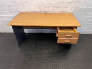 Modern Desk - Light Wood and Dark Gray Finish with Drawer Storage - LHS - 150cm x 75cm