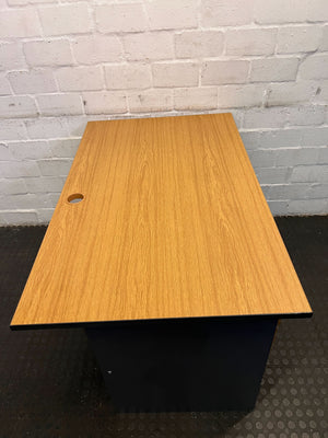 Modern Wooden Desk - Light Oak and Dark Grey Finish with 2 Drawers- RHS - 75cm x 120cm