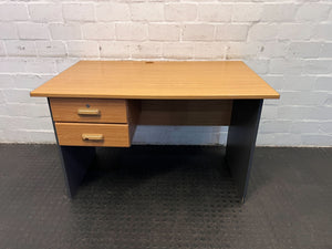 Modern Wooden Desk - Light Oak and Dark Grey Finish with 2 Drawers- RHS - 75cm x 120cm