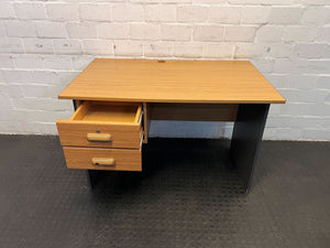 Modern Wooden Desk - Light Oak and Dark Grey Finish with 2 Drawers- RHS - 75cm x 120cm