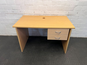 Modern Wooden Desk with Drawers - Light Oak Finish