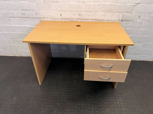 Modern Wooden Desk with Drawers - Light Oak Finish