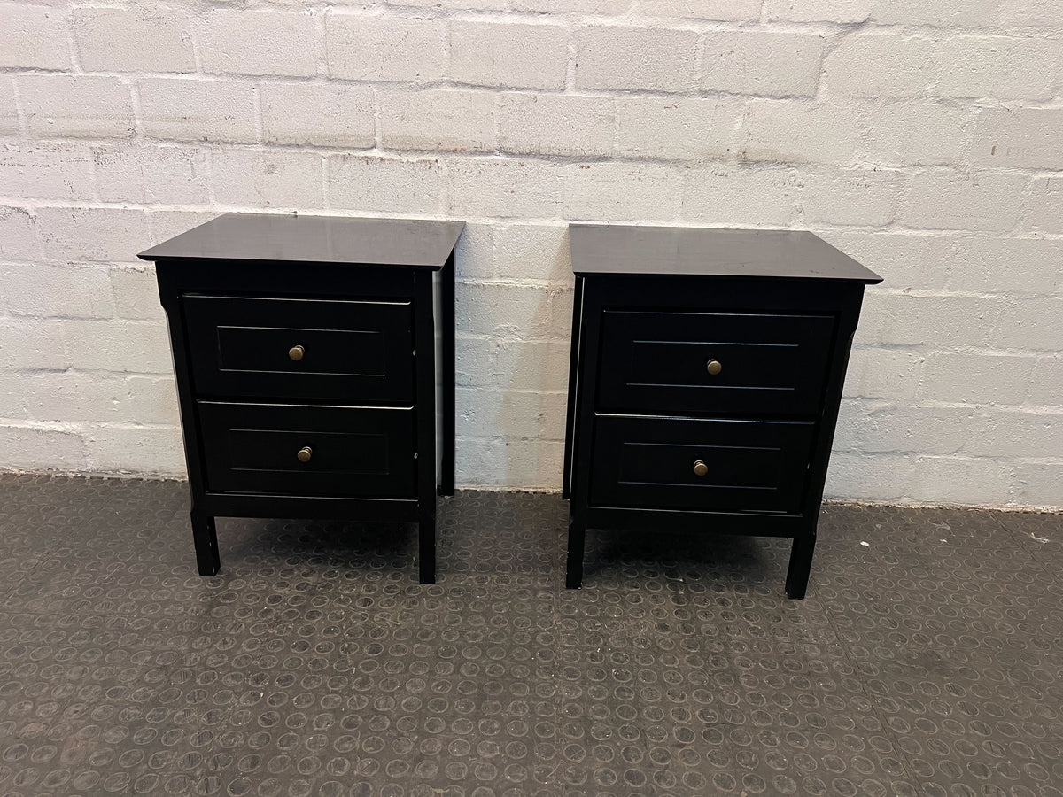 Black Side tables with 2 drawers x 2 (Germany) - 2ndhandwarehouse.com
