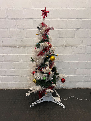 Festive Faux Natural Styled Discoloured Snow Decorative Tree (Height: 108cm)