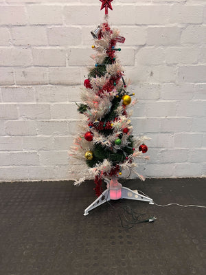 Festive Faux Natural Styled Discoloured Snow Decorative Tree (Height: 108cm)