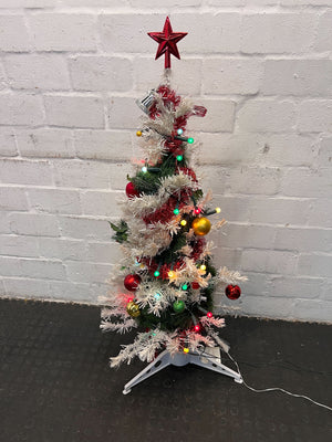 Festive Faux Natural Styled Discoloured Snow Decorative Tree (Height: 108cm)