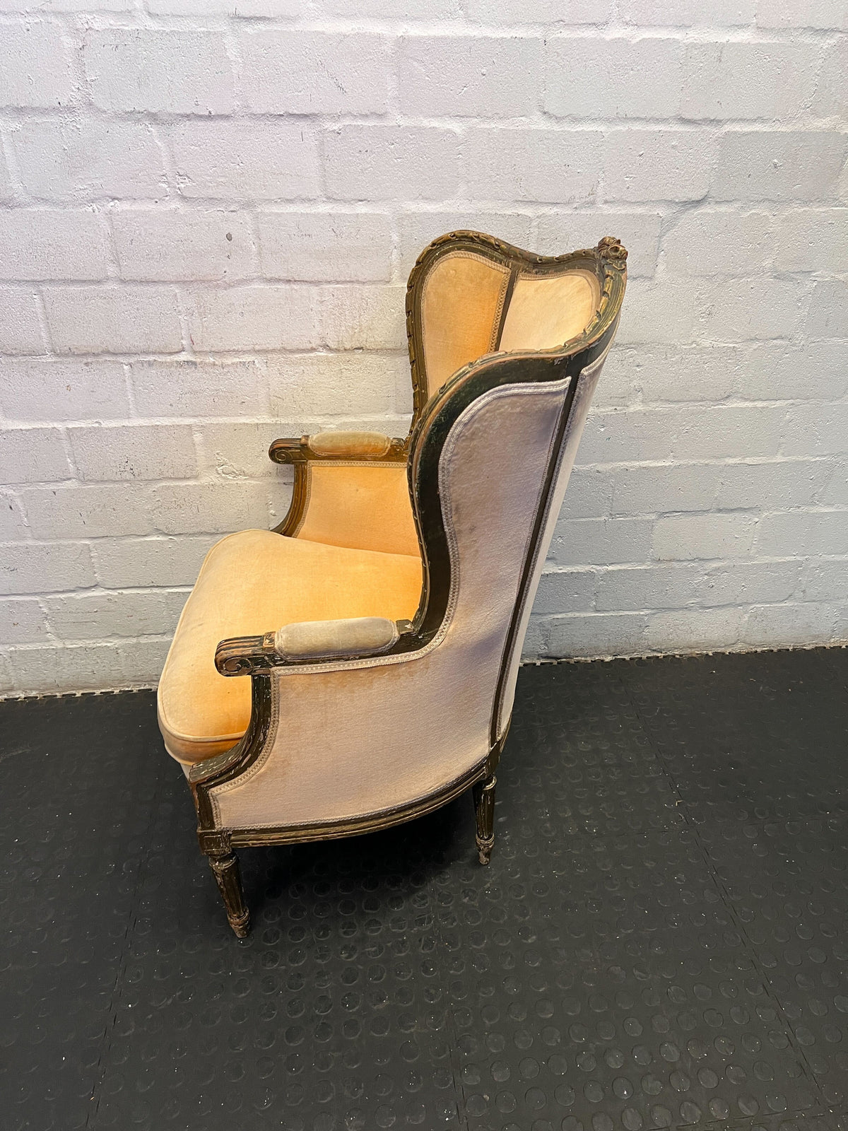 Charming Vintage Upholstered Accent Chair in Warm Orange - REDUCED