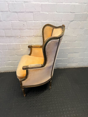 Charming Vintage Upholstered Accent Chair in Warm Orange - REDUCED