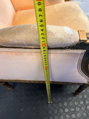 Vintage Velvet Wingback Armchair in Warm Orange – Minor Wear - REDUCED