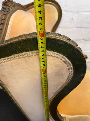 Vintage Velvet Wingback Armchair in Warm Orange – Minor Wear - REDUCED