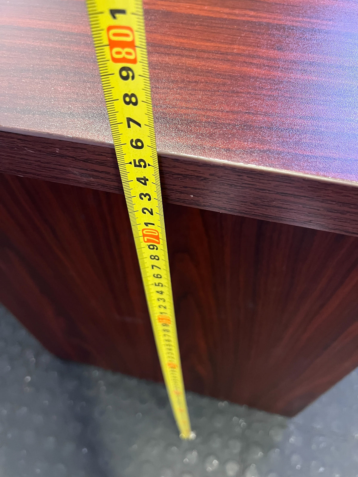 Efficient L-Shaped Office Desk - Dark Wood Finish