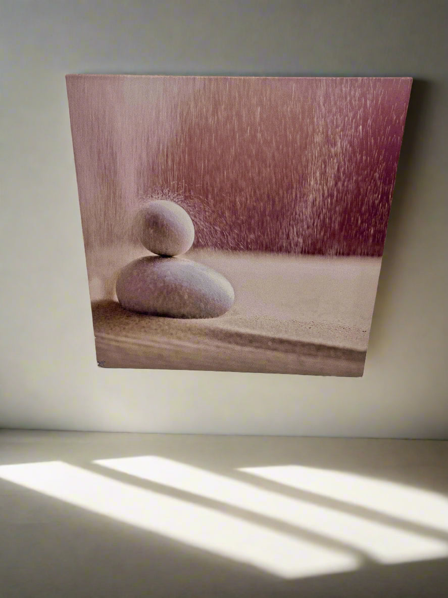 Serene Pink Stone Canvas Art - Minimalist Wall Décor