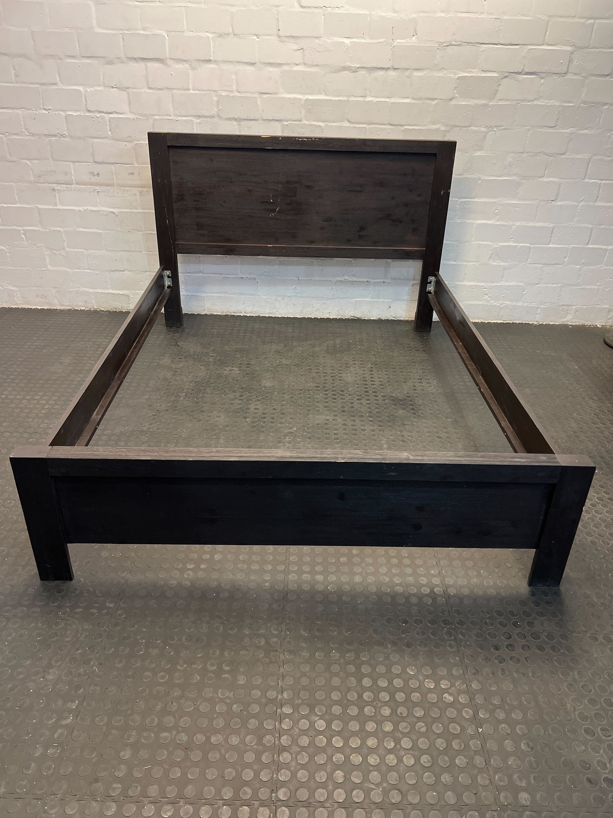 Modern Black Wooden Bed Frame - Queen Size Minor wear