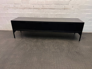 Modern Black TV Stand with Storage Drawers