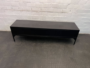 Modern Black TV Stand with Storage Drawers