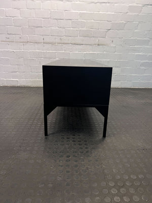 Modern Black TV Stand with Storage Drawers