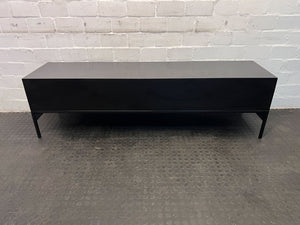 Modern Black TV Stand with Storage Drawers