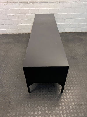 Modern Black TV Stand with Storage Drawers