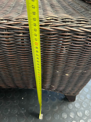 Rustic Brown Wicker Armchair – Cozy Rattan Accent Chair - 2ndhandwarehouse.com