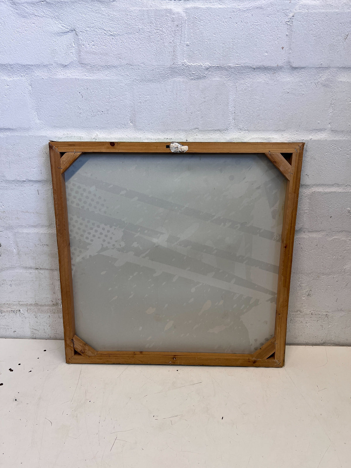 Vibrant Abstract Wall Art – Green, Black, and White Splatter Design