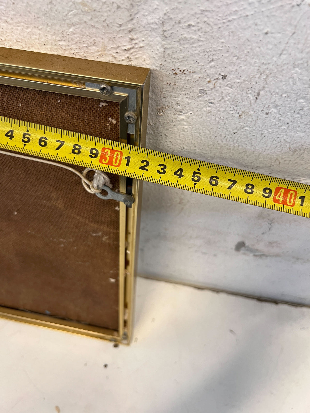 Framed Watercolor Landscape Art with Vintage Gold Trim - Glass Cracked