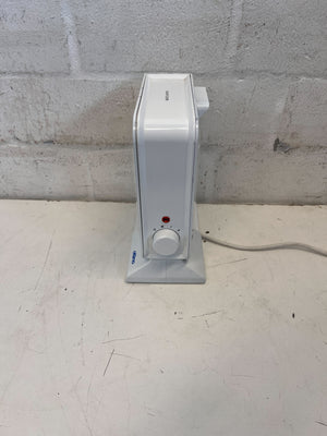 Compact Ottimo White Electric Heater with Minor Cracks