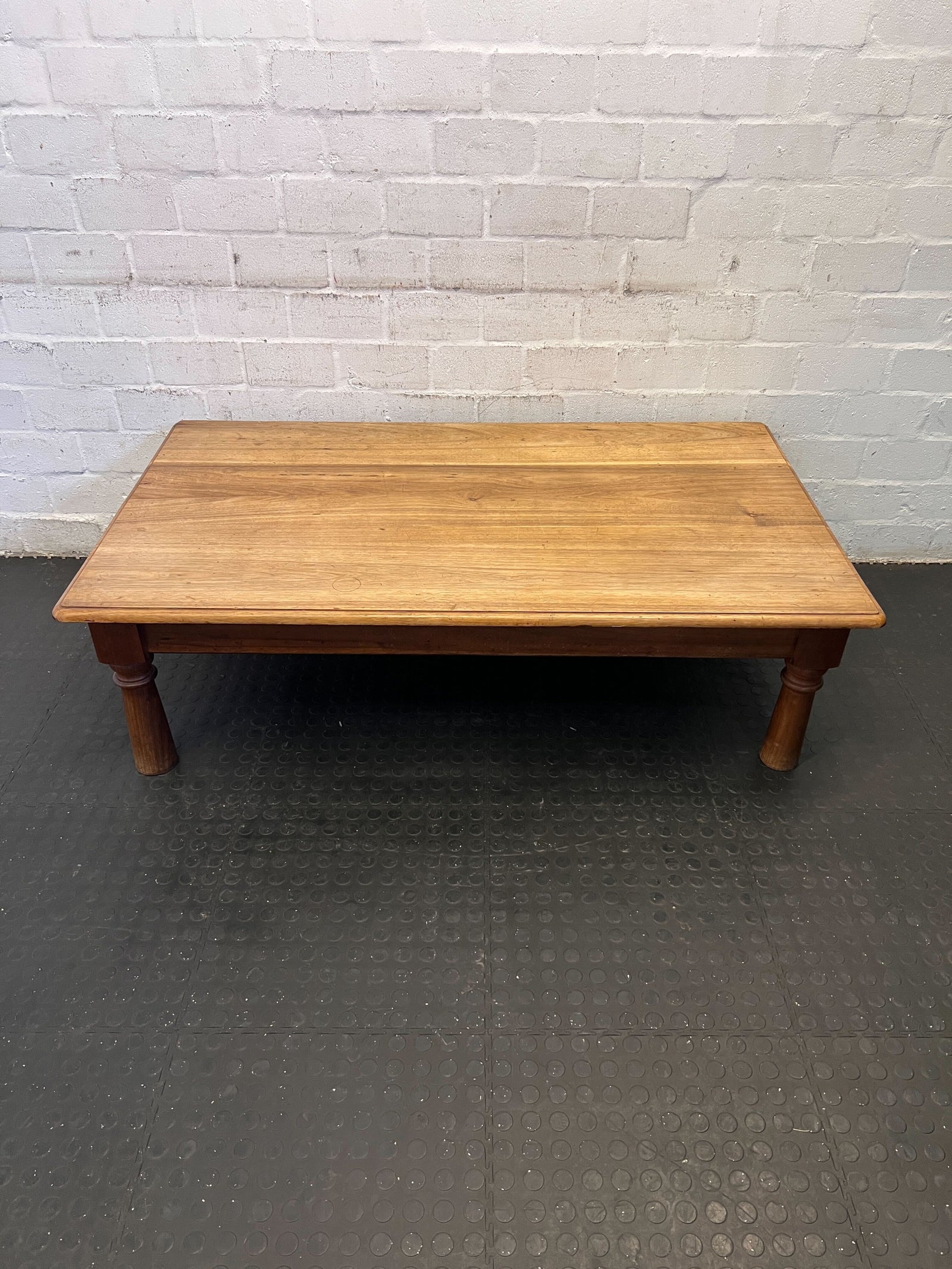Rustic Wooden Coffee Table – Natural Finish, Minor Wear