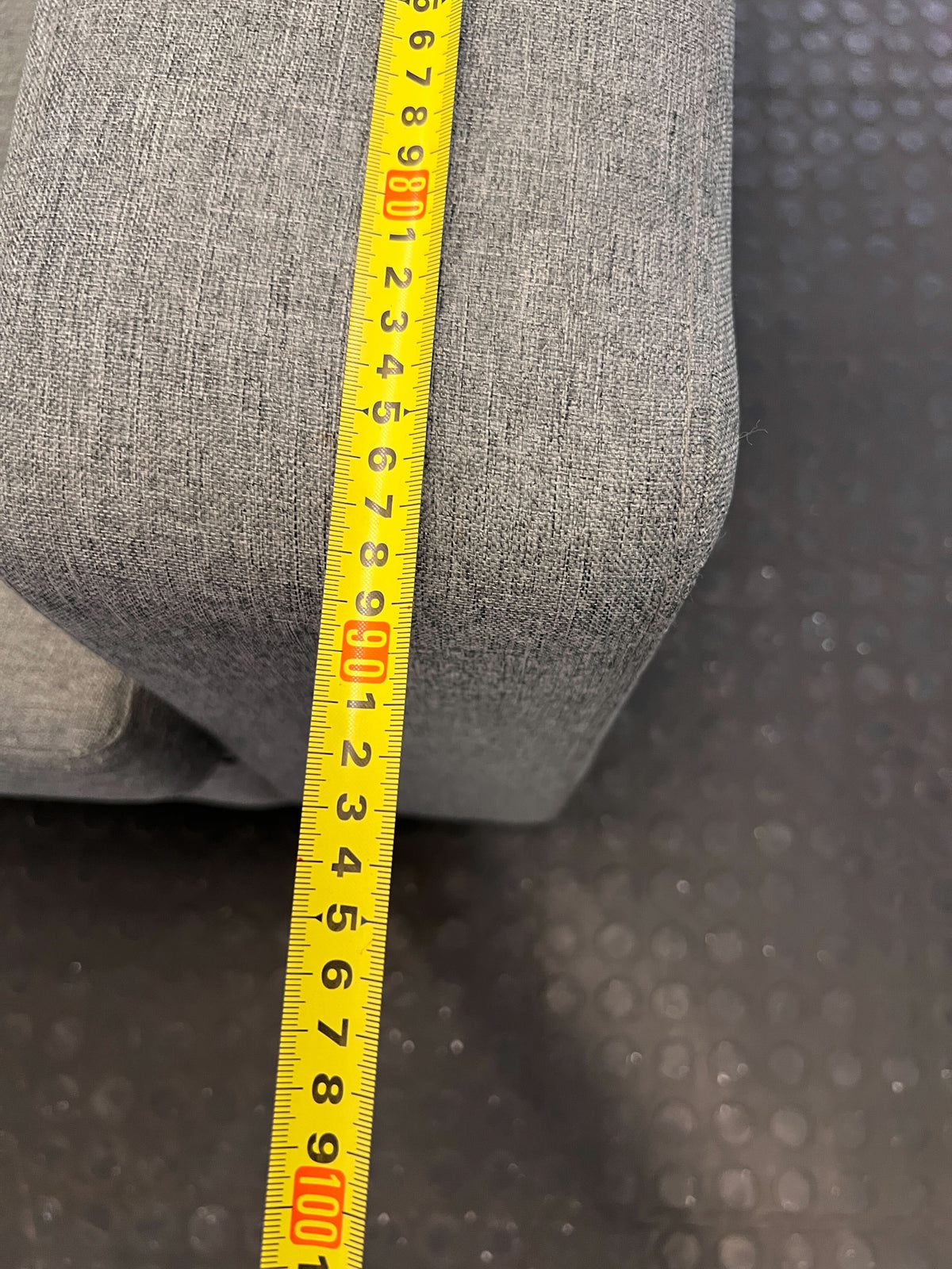 Modern Grey Fabric Sectional Couch with Storage Ottoman