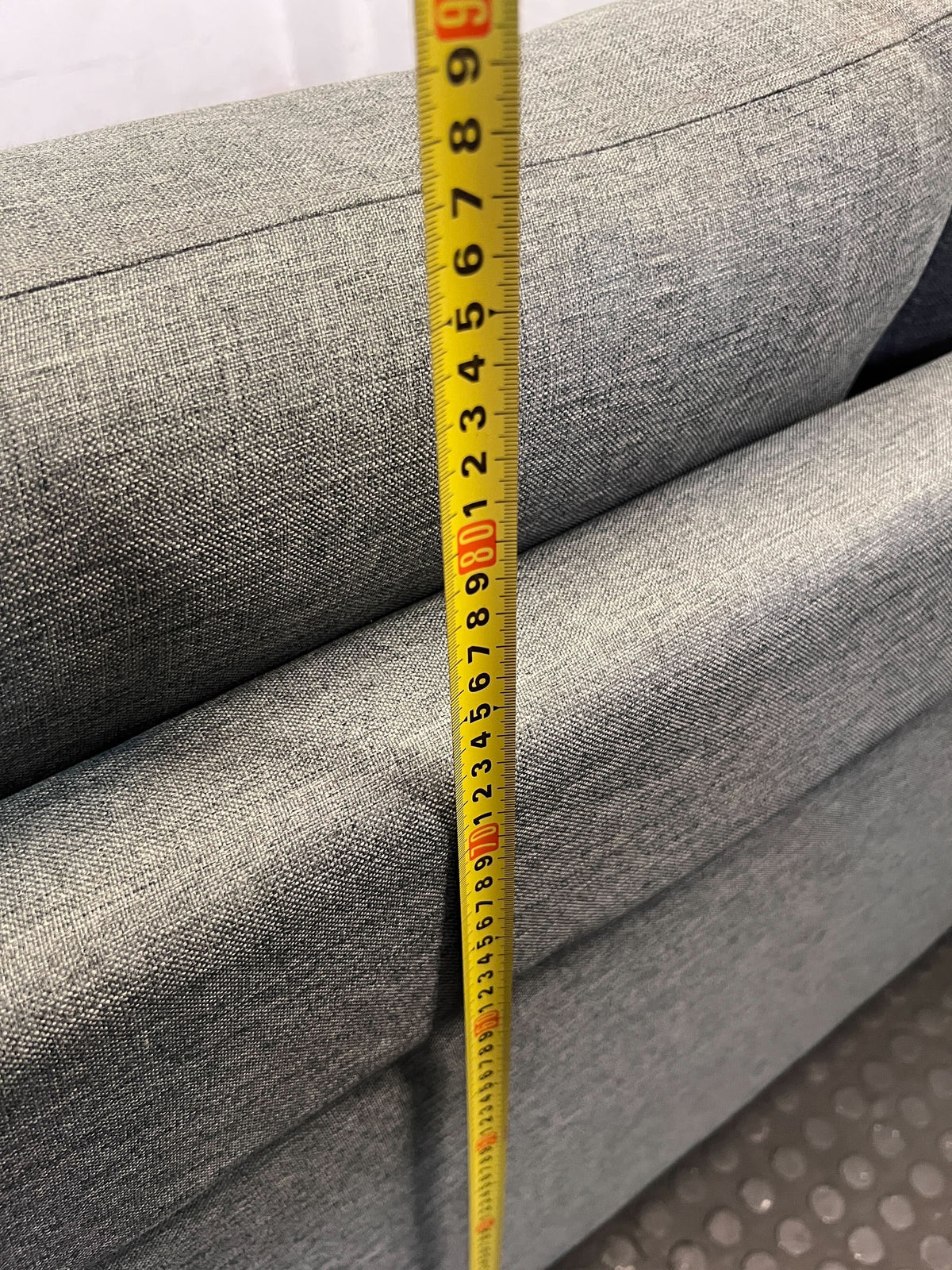 Modern Grey Fabric Sectional Couch with Storage Ottoman