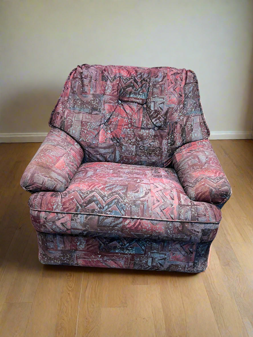 Retro Armchair - Multicolored Fabric, Contemporary Styling