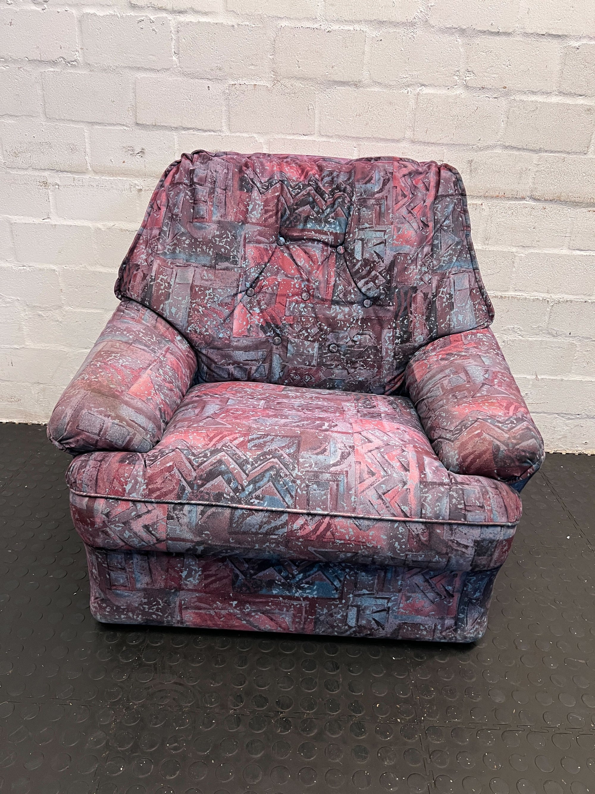 Retro Armchair - Multicolored Fabric, Contemporary Styling