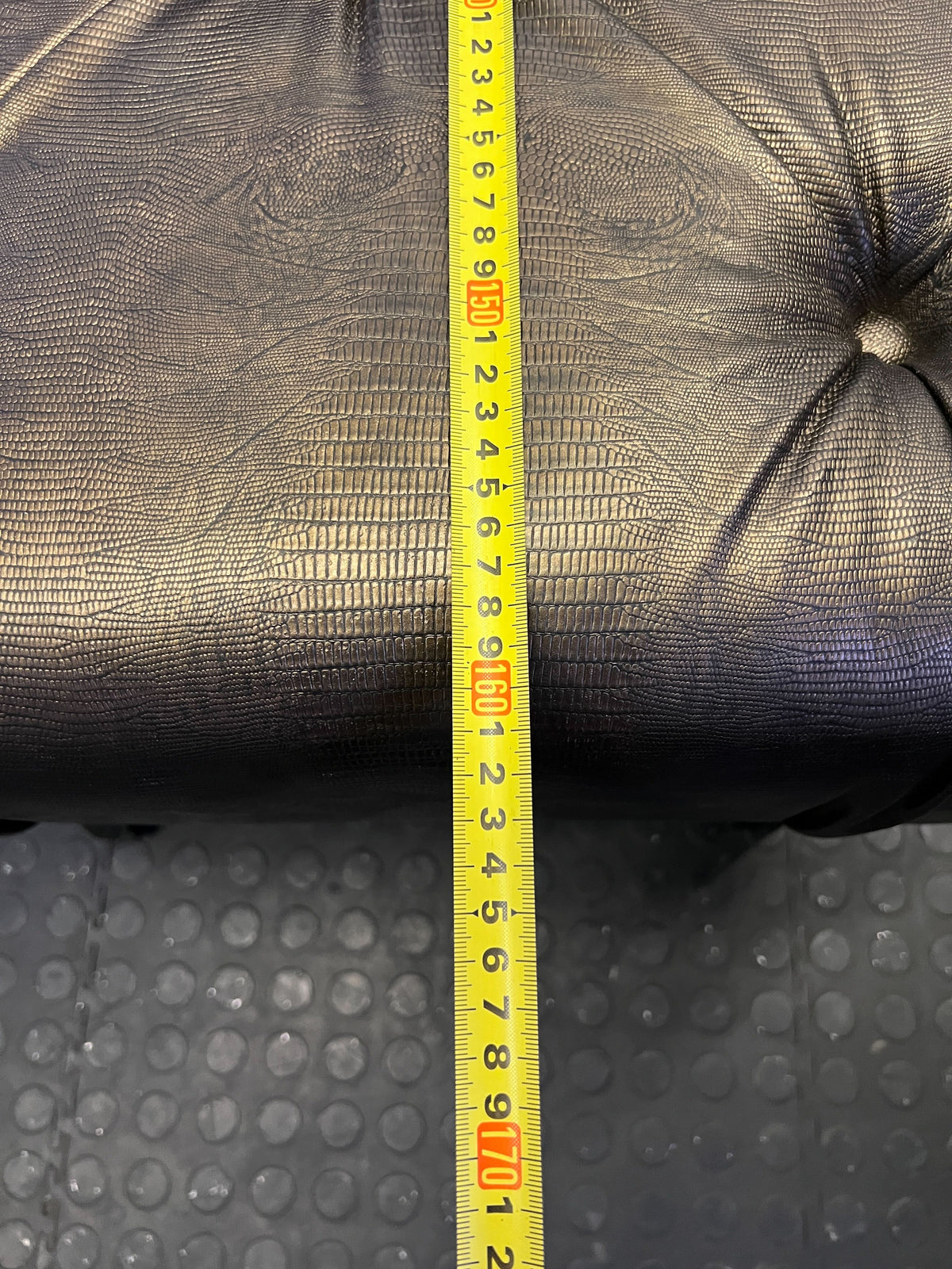 Stylish Black Faux Leather Tufted Bench with Sturdy Legs