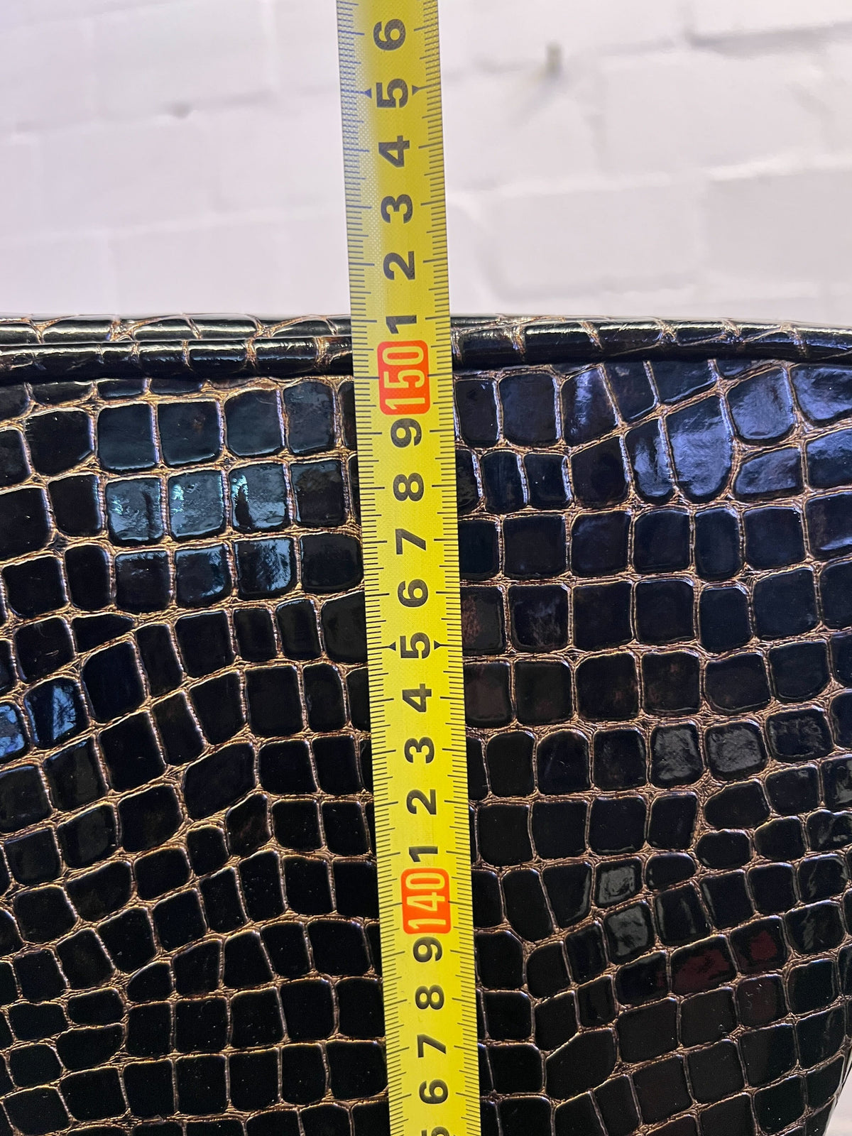 Stylish Black Crocodile Print High-Back Accent Chair