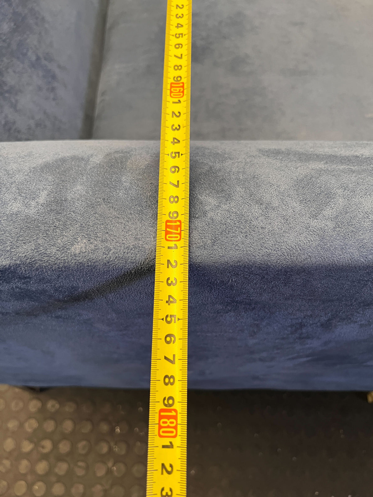 Stylish Blue Velvet 2-Seater Couch with Minor Wear