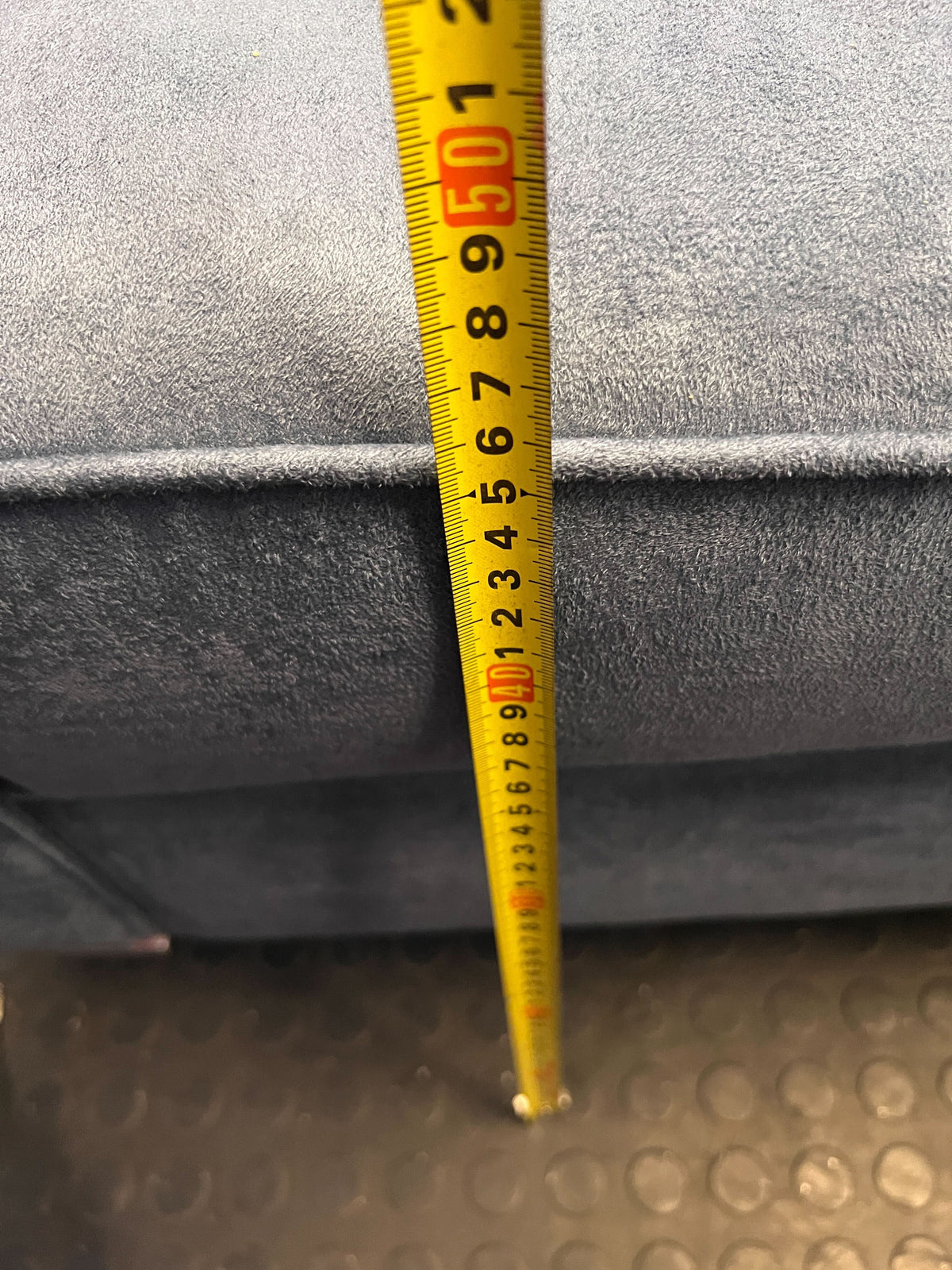 Stylish Blue Velvet 2-Seater Couch with Minor Wear