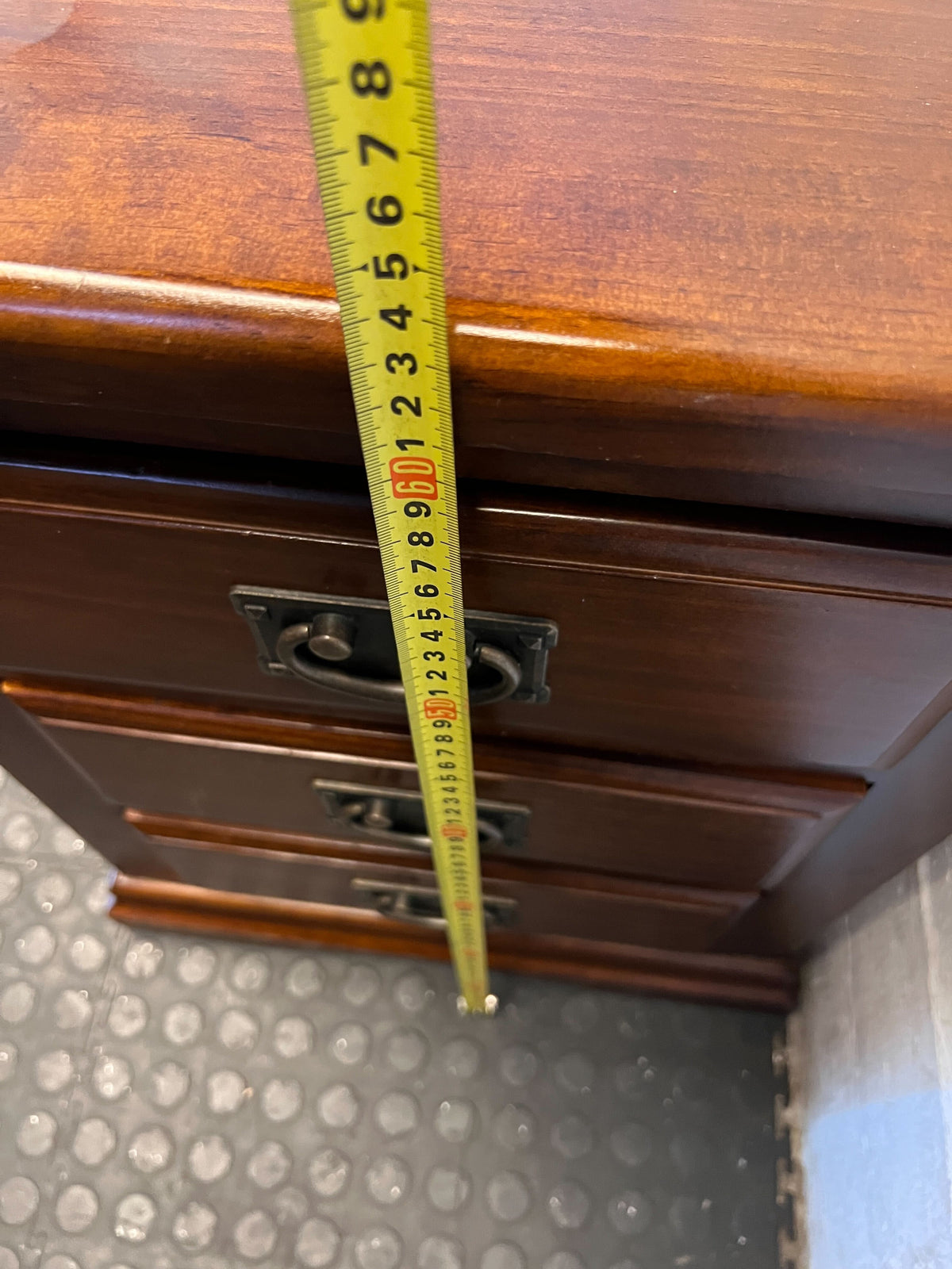 Timeless Dark Wood 3-Drawer Bedside Table - 2ndhandwarehouse.com