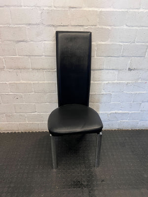 Sleek Black Faux Leather Dining Chair - 2ndhandwarehouse.com