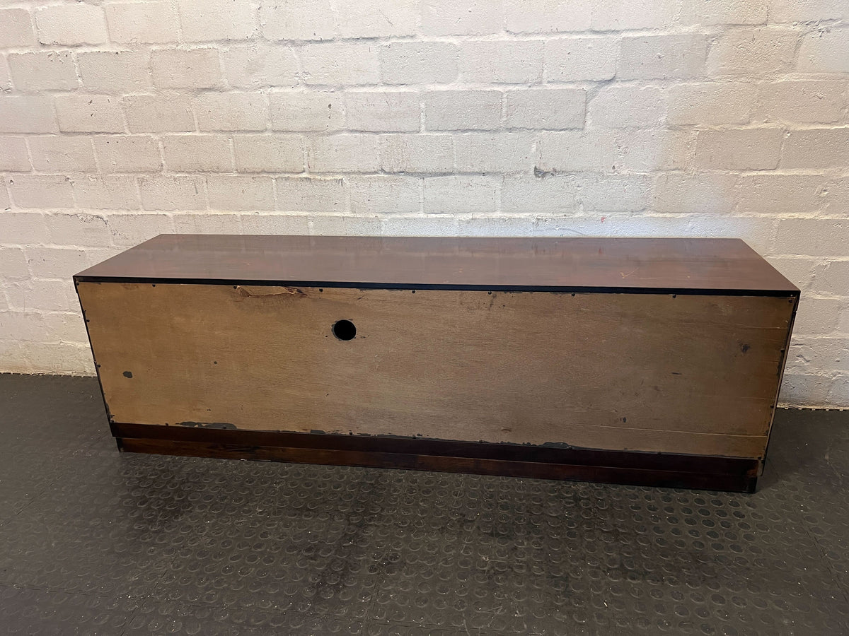 Sleek Dark Wood TV Unit with Integrated Storage - 2ndhandwarehouse.com