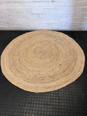 Charming Round Jute Rug - Natural & Bohemian Style 176cm - 2ndhandwarehouse.com