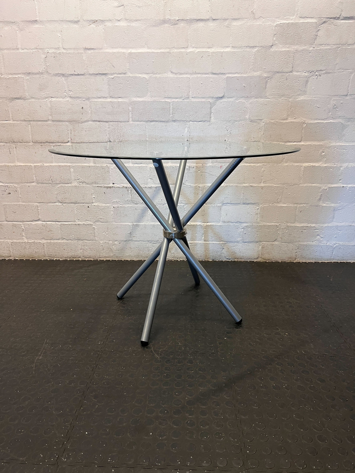 Chic Round Glass Top Cafe & Dining Table - 2ndhandwarehouse.com