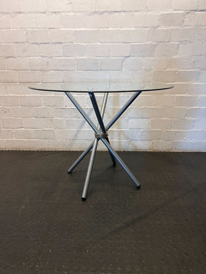 Chic Round Glass Top Cafe & Dining Table - 2ndhandwarehouse.com