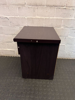 Compact Dark Brown Bedside Table with Drawer & Shelf - 2ndhandwarehouse.com