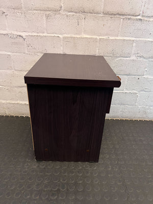 Compact Dark Brown Bedside Table with Drawer & Shelf - 2ndhandwarehouse.com