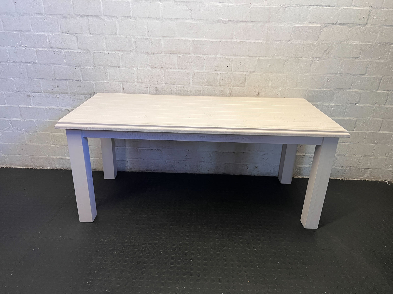 Elegant White Wooden Dining Table with Minimalist Design - REDUCED