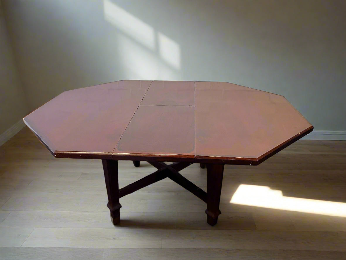 Elegant Octagonal Wooden Extendable Dining Table