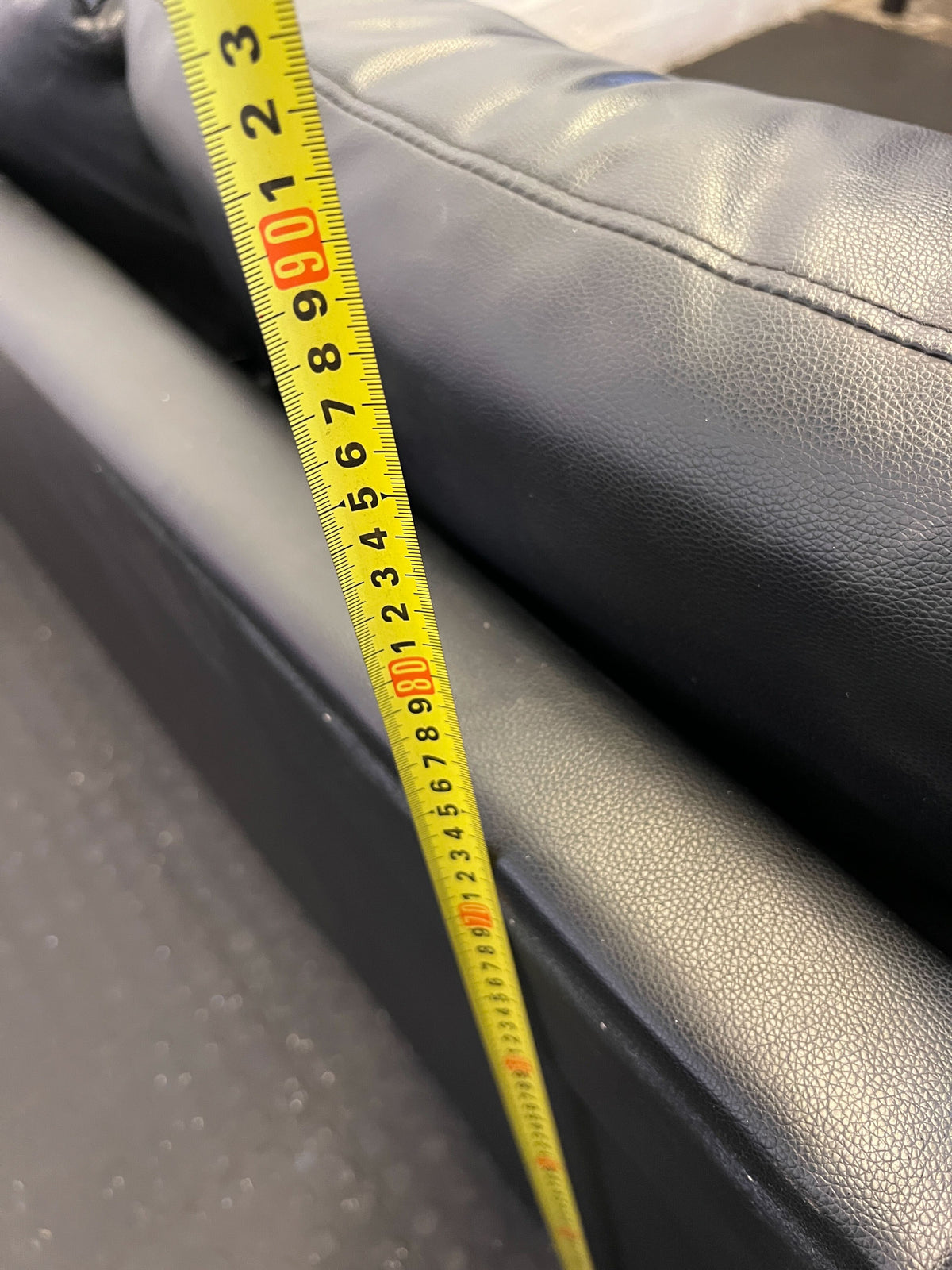 Stylish Black Faux Leather L-Shape Corner Couch - Visible damages