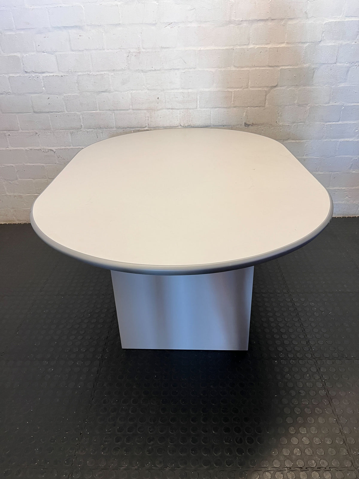 Modern Oval Meeting & Training Table - Grey Finish - 2ndhandwarehouse.com