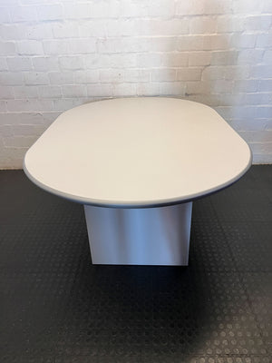 Modern Oval Meeting & Training Table - Grey Finish - 2ndhandwarehouse.com